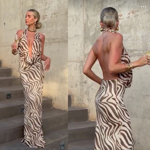 Zara | NWT Animal Print Mesh Maxi Dress - 8088/032/037 M - Picture 2 of 13